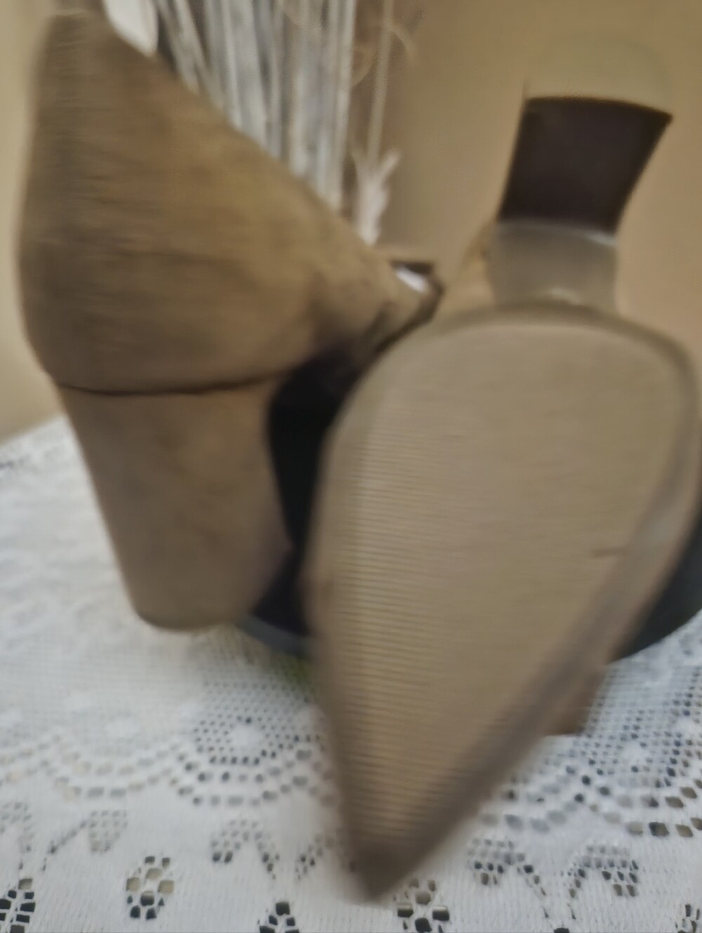 ๐๐Womens Anne Klein Red/Taupe Pointed-Toe Buckle Pumps 3" Heels-Size 10-โค๏ธ๐ฉท - Picture 11 of 11
